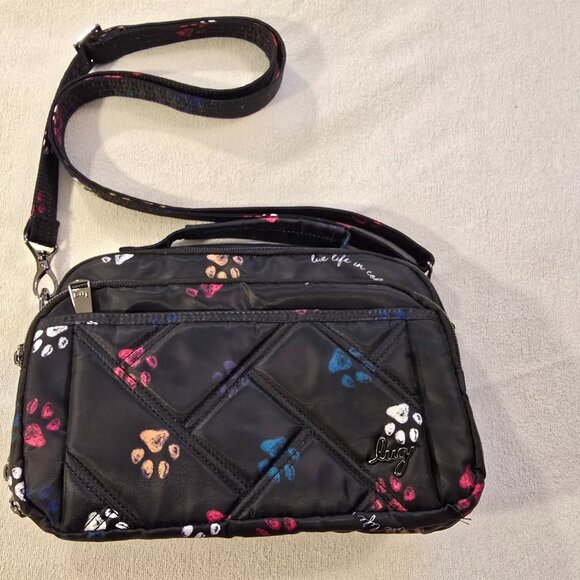 lug Handbags - Lug Scoop NEW Black SE Crossbody Bag Paws Black NWOT 1764-A Dog Cat Puppy Kitty